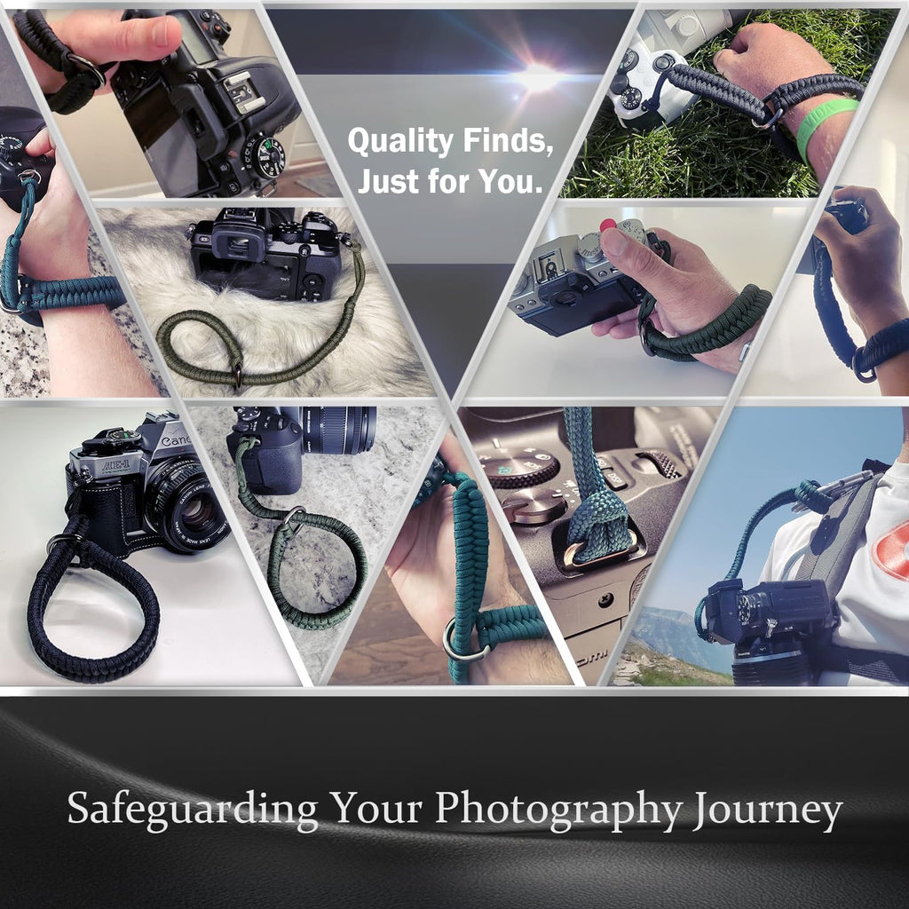 Camera Wrist Strap - Paracord Quick Release Camera Hand Strap Wrist Lanyard for DSLR or Mirrorless Camera - Black