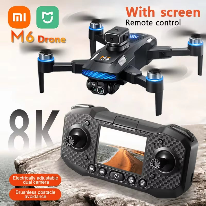 M6 Drone 8K Professional HD Camera Drones 5G WIFI FPV Video 4K UAV with Screen Remote Control RC Quadcopter Dron