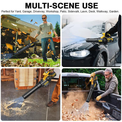 SOARFLY Cordless Leaf Blower, 650CFM/130MPH & 3 Speed Levels, with 2 × 4.0Ah Battery and Fast Charger, for Yard, Blowing Leaves, Dust, Garage, Snow