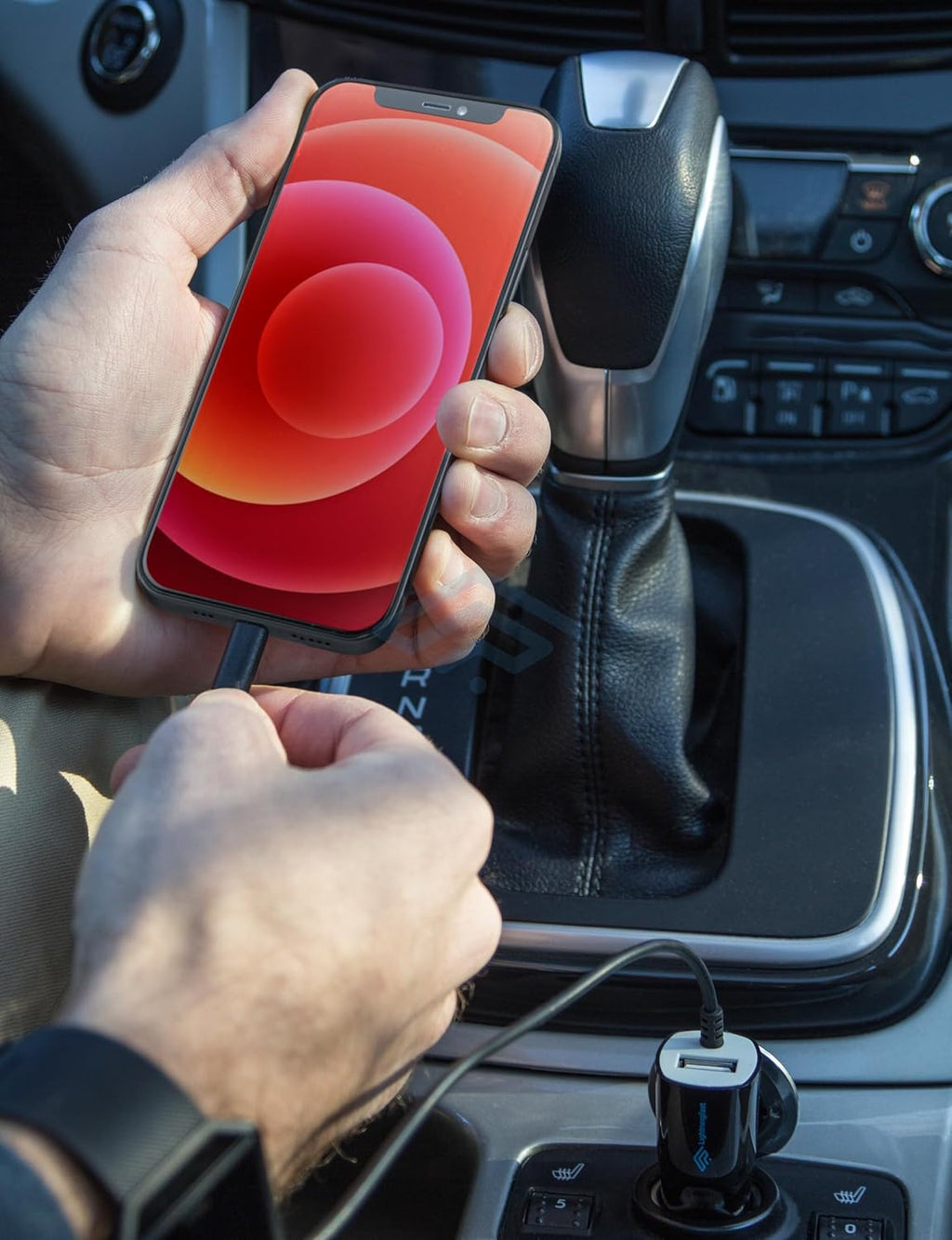 Apple Certified Lightning Car Charger - Rapid Power - Cigarette Lighter Charger for Iphone 14 Pro Max plus Mini 13 12 11 XS X XR XS SE 8 7 6S 6 5S 5 5C - Cable & USBA Dual Charge - Keeps You Connected