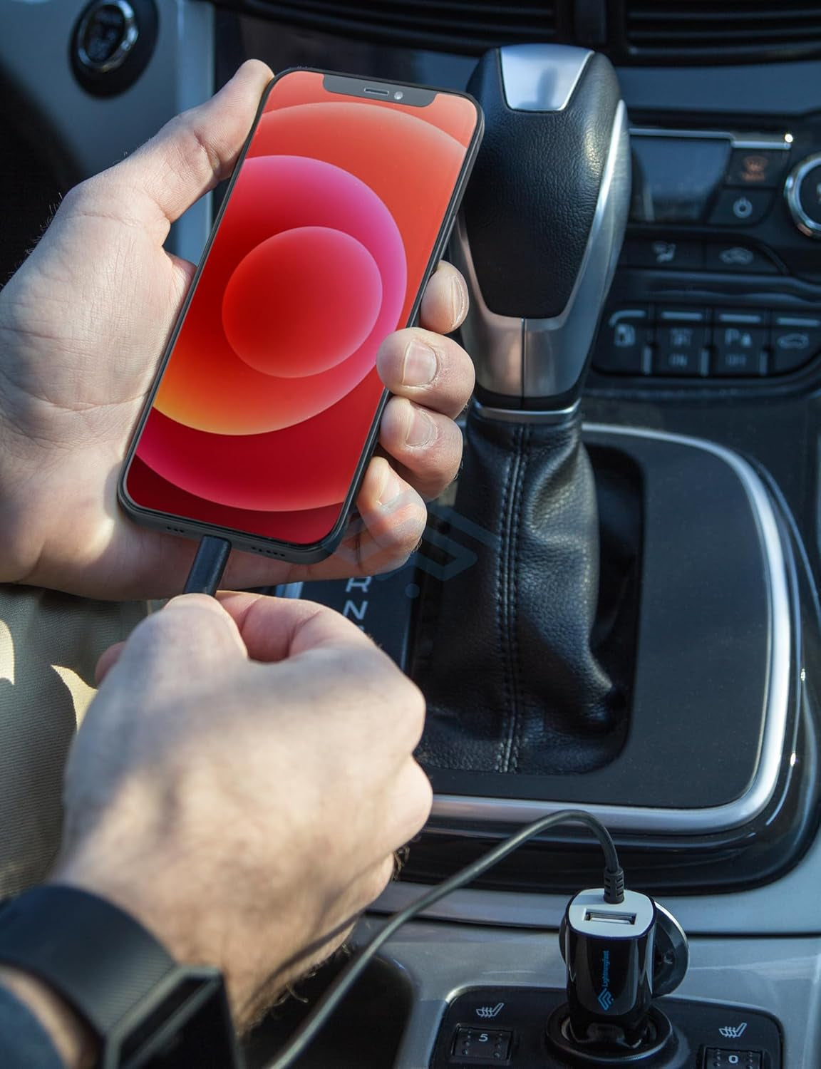 Apple Certified Lightning Car Charger - Rapid Power - Cigarette Lighter Charger for Iphone 14 Pro Max plus Mini 13 12 11 XS X XR XS SE 8 7 6S 6 5S 5 5C - Cable & USBA Dual Charge - Keeps You Connected