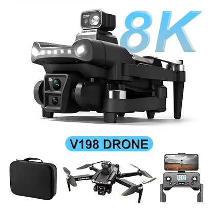 V198GPS Drone 8K Profesional HD Camera ESC Brushless Obstacle Avoidance Aerial Optical Foldable Quadcopter Mini Dron