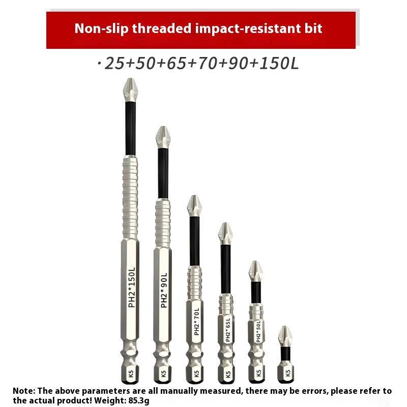 K5 Impact-Resistant and Non-Slip Bit,Impact Driver Bit Set,Titanium Alloy Impact Non-Slip Cross Head,High Magnetic Screwdriver Drill Bit