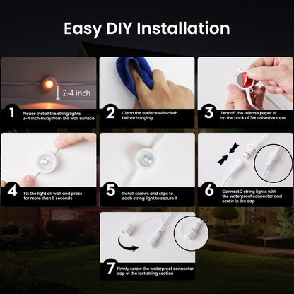 SUNLINKCO RGB+IC Permanent Outdoor Lights for House Garden, 50Ft Smart Eave Lights, String Lights, IP67 Waterproof, for Christmas Halloween Decor Birthday Gift with Alexa, Google Assistant App/Remote Control Decorative Free Shipping