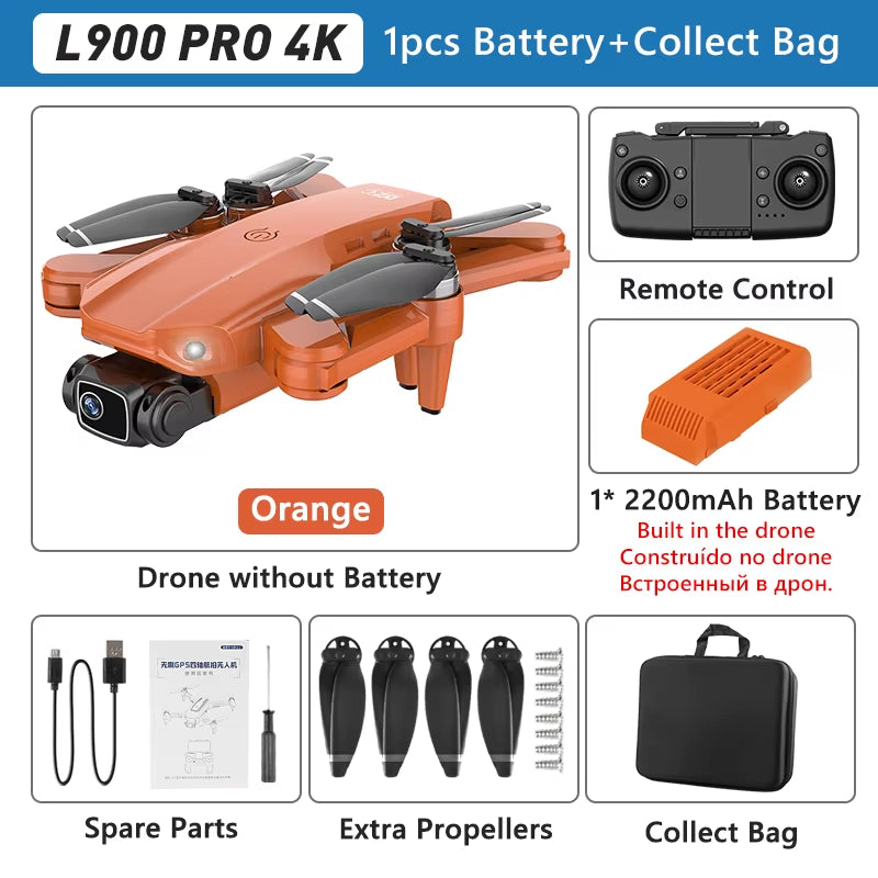 L900 PRO GPS Drone 4K Professional HD Dual Camera 5G WIFI Brushless Motor FPV Quadcopter Foldable Aerial Photography Drone