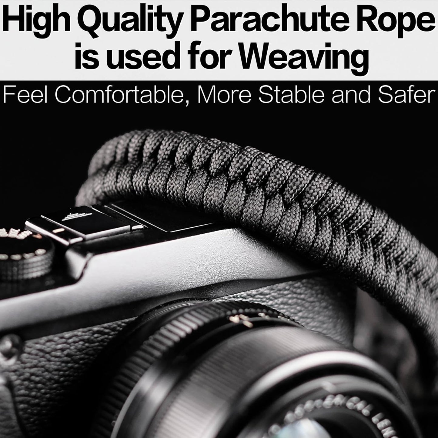 Camera Wrist Strap - Paracord Quick Release Camera Hand Strap Wrist Lanyard for DSLR or Mirrorless Camera - Black