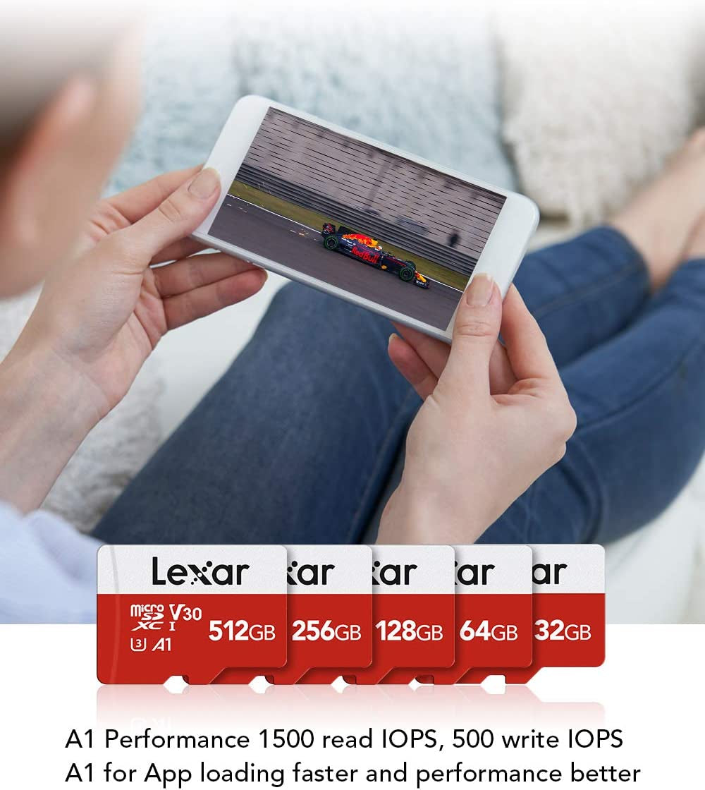 512GB Micro SD Card, Microsdxc UHS-I Flash Memory Card with Adapter - up to 100Mb/S, A1, U3, Class10, V30, High Speed TF Card