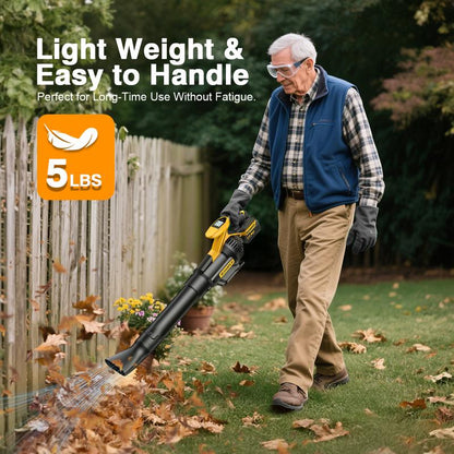 SOARFLY Cordless Leaf Blower, 650CFM/130MPH & 3 Speed Levels, with 2 × 4.0Ah Battery and Fast Charger, for Yard, Blowing Leaves, Dust, Garage, Snow