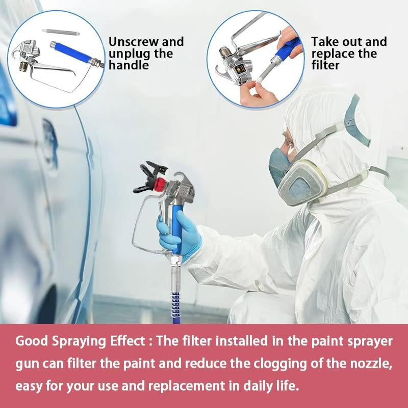 20Pcs Piece Airless Paint Sprayer Kit, 3600 Psi High Pressure Gun, 32.81Ftincludes Hose, 5Pcs Nozzles,5Pcs Filters, 1/4" Hose Connector，Accessories for Painting Projects