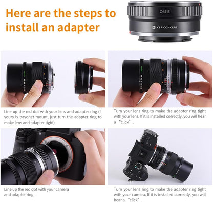 Lens Mount Adapter for Olympus OM Lens to NEX (E-Mount) Camera Compatible with Sony NEX-3, NEX-3N, NEX-5, NEX-5R, NEX-6, NEX-7 Cameras