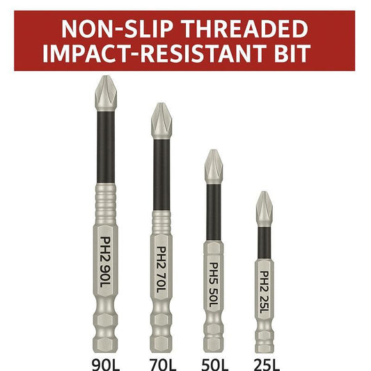 K5 Impact-Resistant and Non-Slip Bit,Impact Driver Bit Set,Titanium Alloy Impact Non-Slip Cross Head,High Magnetic Screwdriver Drill Bit