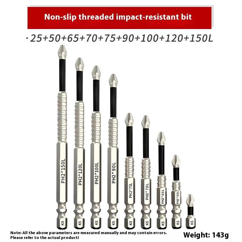 K5 Impact-Resistant and Non-Slip Bit,Impact Driver Bit Set,Titanium Alloy Impact Non-Slip Cross Head,High Magnetic Screwdriver Drill Bit