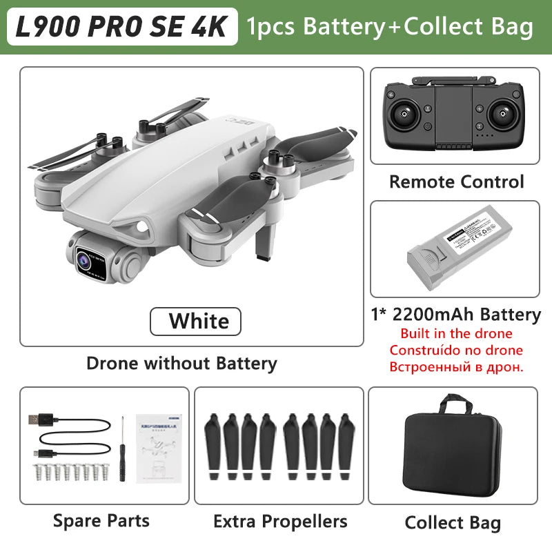 L900 PRO GPS Drone 4K Professional HD Dual Camera 5G WIFI Brushless Motor FPV Quadcopter Foldable Aerial Photography Drone