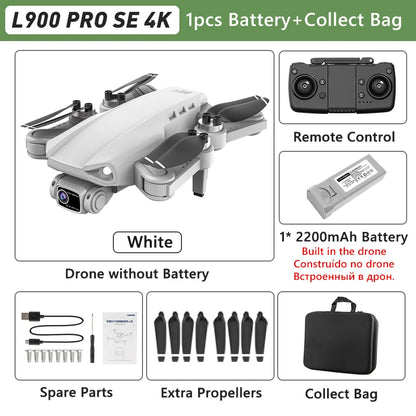 L900 PRO GPS Drone 4K Professional HD Dual Camera 5G WIFI Brushless Motor FPV Quadcopter Foldable Aerial Photography Drone