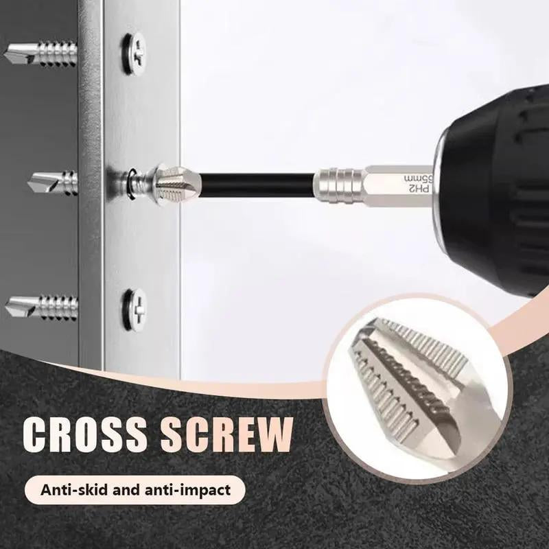 K5 Impact-Resistant and Non-Slip Bit,Impact Driver Bit Set,Titanium Alloy Impact Non-Slip Cross Head,High Magnetic Screwdriver Drill Bit