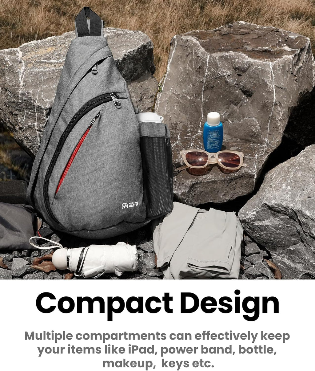 Sling Bag, Hiking Daypack, Crossbody Shoulder Chest Urban Outdoor Travel Backpack for Women & Men