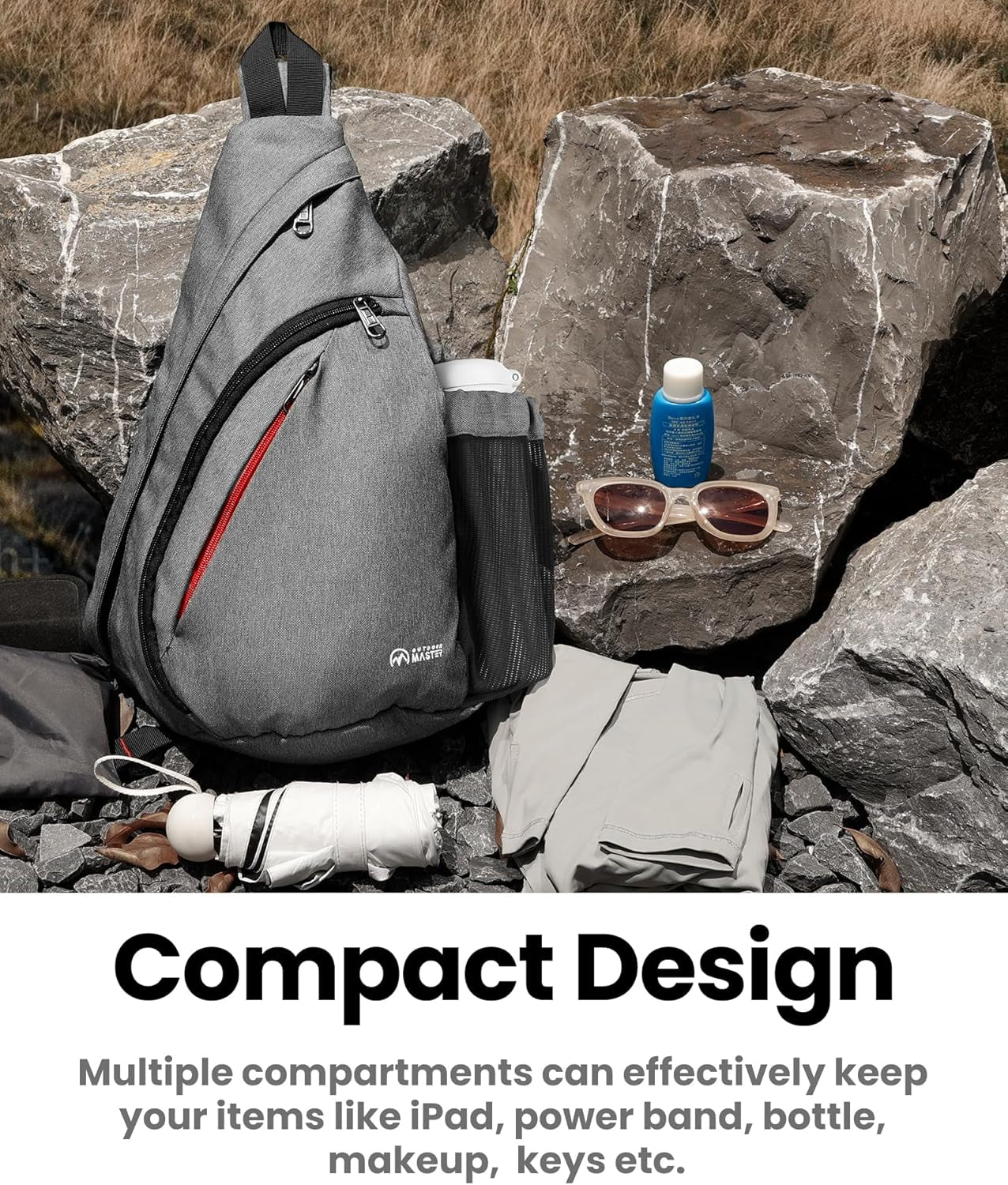 Sling Bag, Hiking Daypack, Crossbody Shoulder Chest Urban Outdoor Travel Backpack for Women & Men