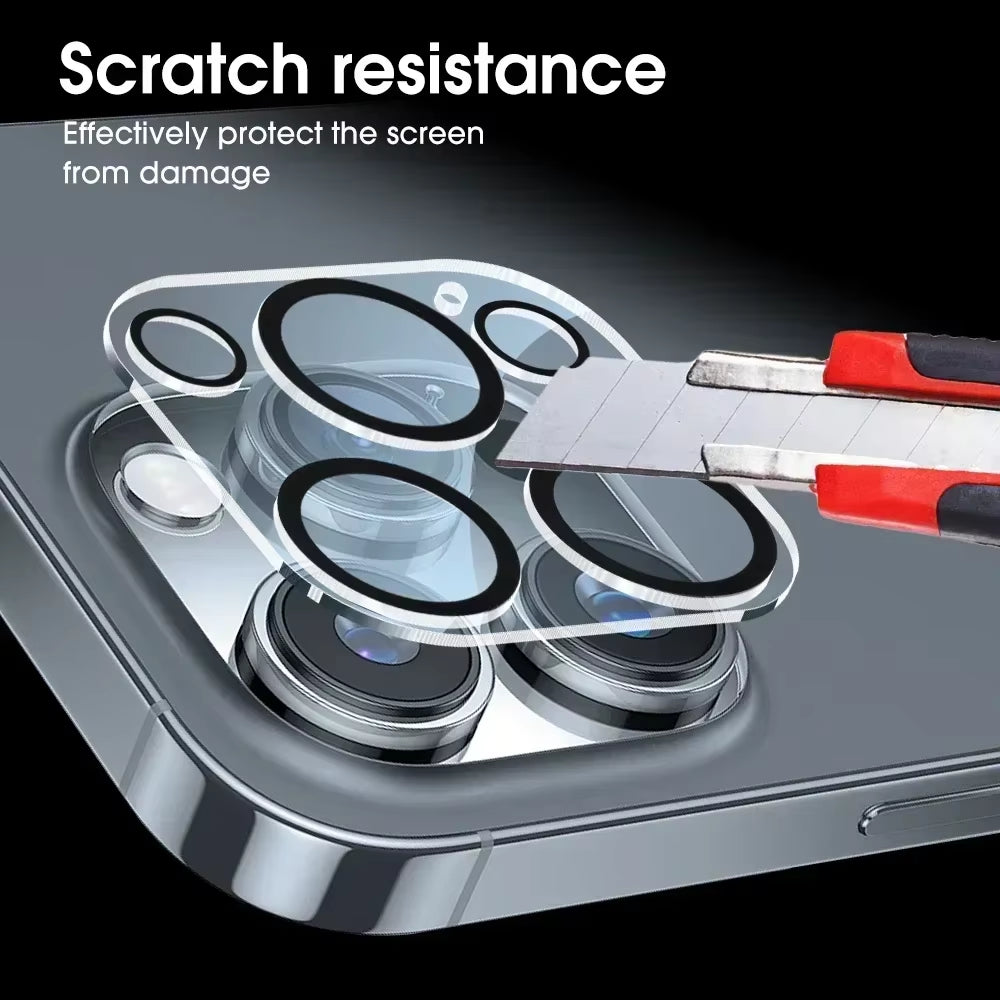 1-5Pcs Tempered Glass for Iphone 17 16 15 14 13 Pro Max plus Mini Camera Lens Protector Black Circle Protective Lens Film Cover
