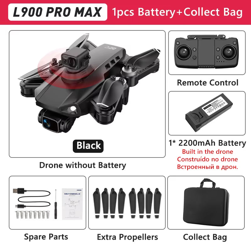 L900 PRO GPS Drone 4K Professional HD Dual Camera 5G WIFI Brushless Motor FPV Quadcopter Foldable Aerial Photography Drone