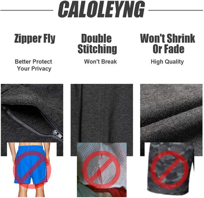 Mens Cotton 8" Long Casual Lounge Fleece Shorts Pockets Jogger Athletic Workout Gym Sweat Shorts Dark Grey