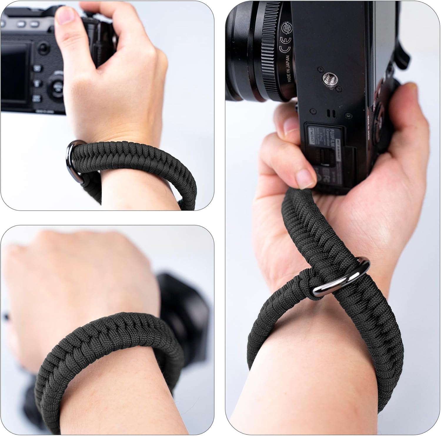 Camera Wrist Strap - Paracord Quick Release Camera Hand Strap Wrist Lanyard for DSLR or Mirrorless Camera - Black