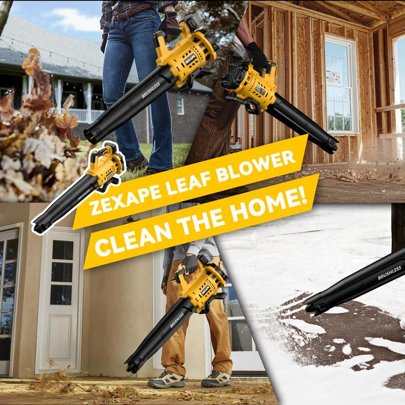 【No Batteries】Cordless Leaf Blower for Dewalt 20V Max Battery, for Milwaukee 18V Battery/ for Makita 18V Battery 480 CFM Electric Blower with Brushless Motor, 6 Variable Speed up to 130MPH, Digital Display Control Handheld Blower for Lawn Care, Yard