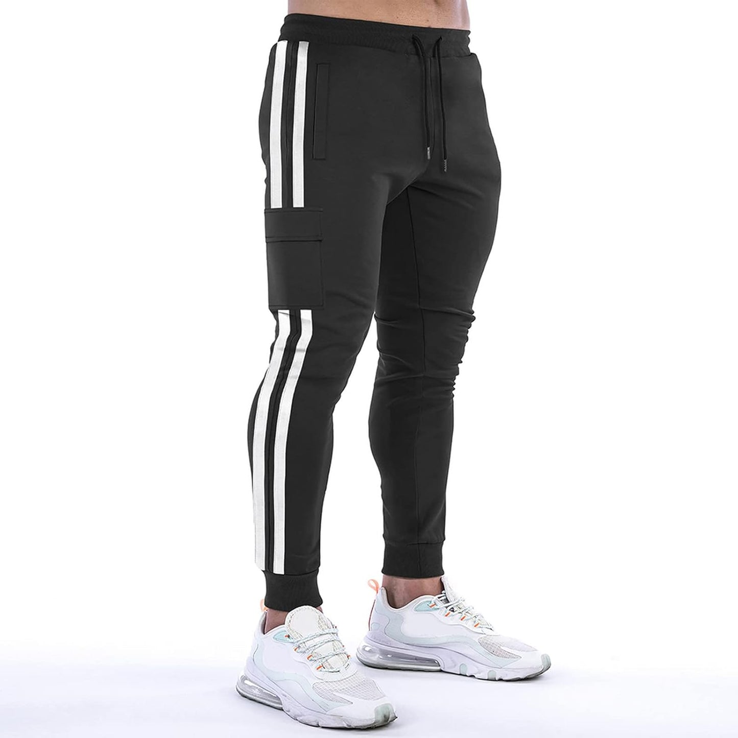 Men'S Jogger Track Pants Athletic Slim Fit Gym Trousers Workout Training Tapered Sweatpants with Pockets