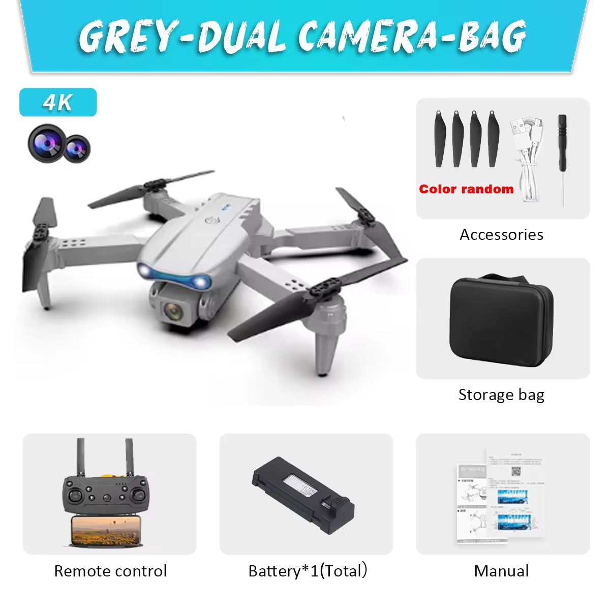 E99Pro Drone HD Professional 8K Drone Dual Camera WIFI Fpv Aircraft Quadcopte Obstacle Avoidance Aerial Photography Drone