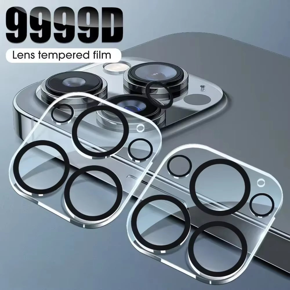 1-5Pcs Tempered Glass for Iphone 17 16 15 14 13 Pro Max plus Mini Camera Lens Protector Black Circle Protective Lens Film Cover