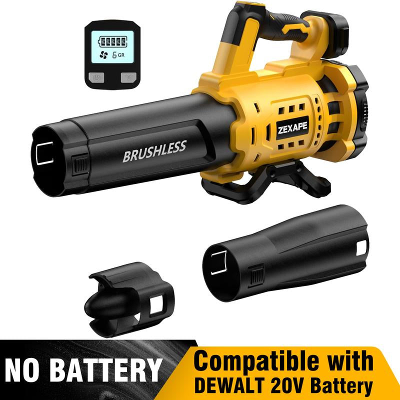 【No Batteries】Cordless Leaf Blower for Dewalt 20V Max Battery, for Milwaukee 18V Battery/ for Makita 18V Battery 480 CFM Electric Blower with Brushless Motor, 6 Variable Speed up to 130MPH, Digital Display Control Handheld Blower for Lawn Care, Yard