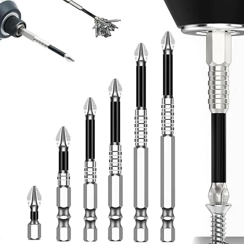 K5 Impact-Resistant and Non-Slip Bit,Impact Driver Bit Set,Titanium Alloy Impact Non-Slip Cross Head,High Magnetic Screwdriver Drill Bit