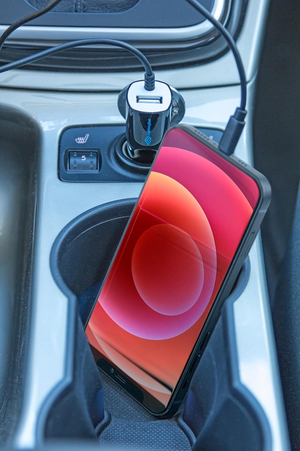 Apple Certified Lightning Car Charger - Rapid Power - Cigarette Lighter Charger for Iphone 14 Pro Max plus Mini 13 12 11 XS X XR XS SE 8 7 6S 6 5S 5 5C - Cable & USBA Dual Charge - Keeps You Connected