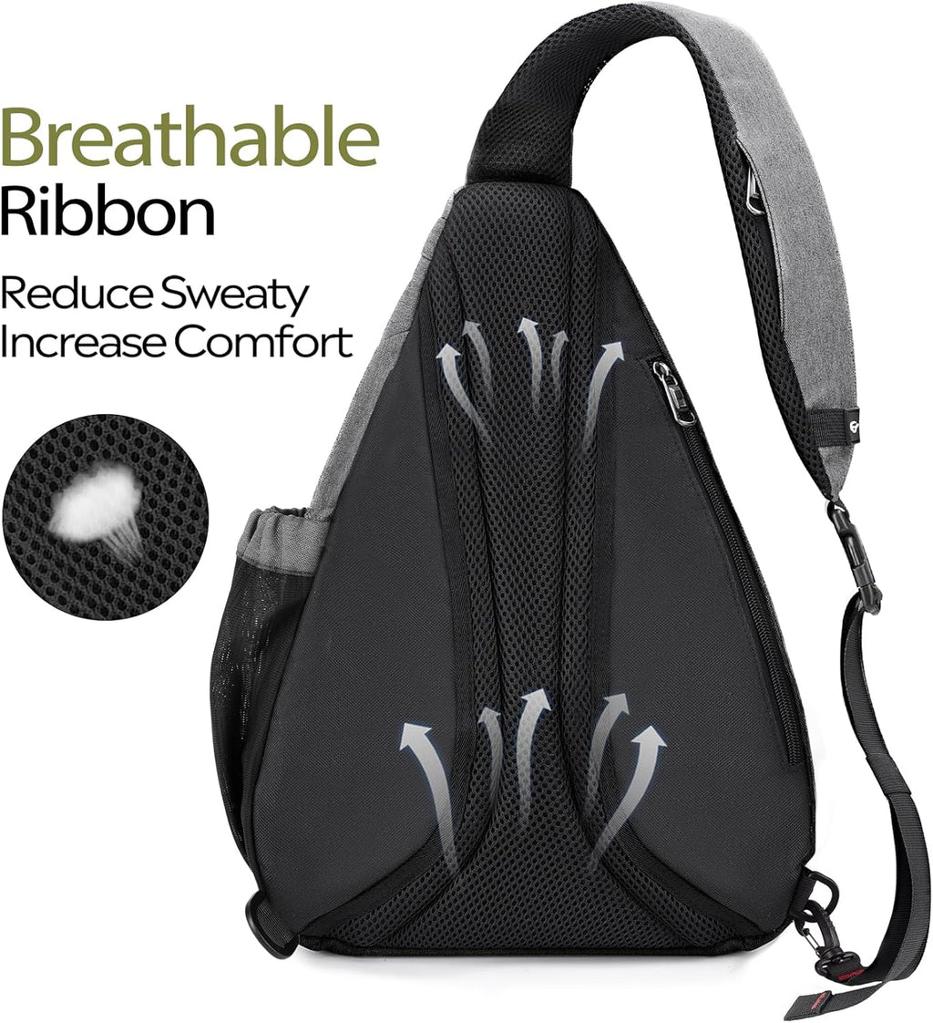 Sling Bag, Hiking Daypack, Crossbody Shoulder Chest Urban Outdoor Travel Backpack for Women & Men