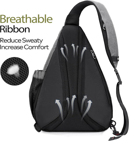 Sling Bag, Hiking Daypack, Crossbody Shoulder Chest Urban Outdoor Travel Backpack for Women & Men