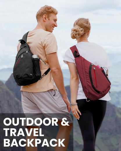 Sling Bag, Hiking Daypack, Crossbody Shoulder Chest Urban Outdoor Travel Backpack for Women & Men