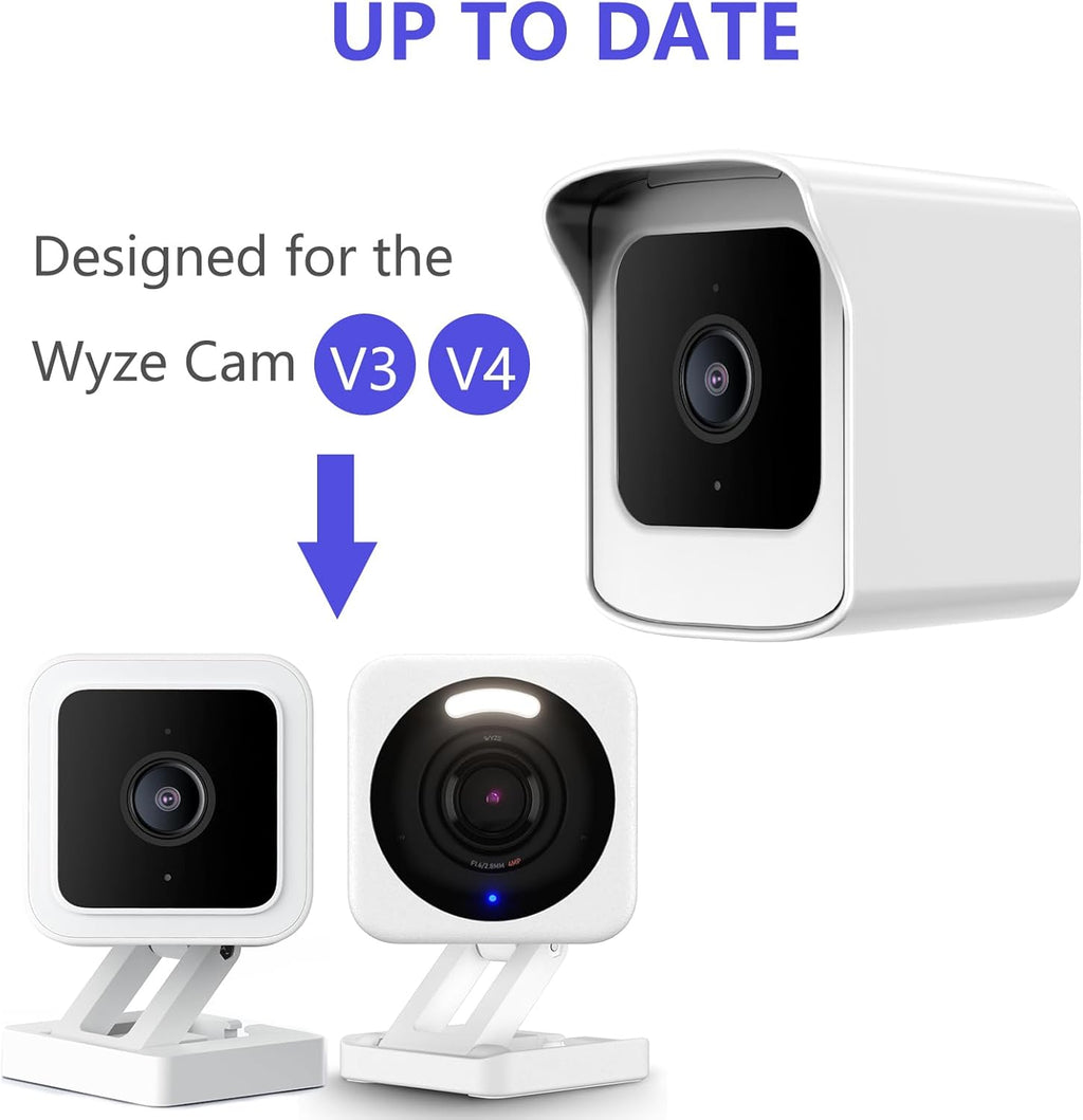 Mount for All-New Cam V3 and V4, Weatherproof Protective Cover and 360 Degree Adjustable Wall Mount Solid Housing for Cam V3 and V4 Outdoor Indoor Smart Home Camera System (White, 3 Pack)