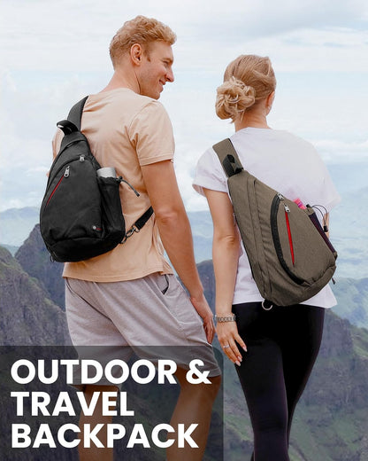 Sling Bag, Hiking Daypack, Crossbody Shoulder Chest Urban Outdoor Travel Backpack for Women & Men