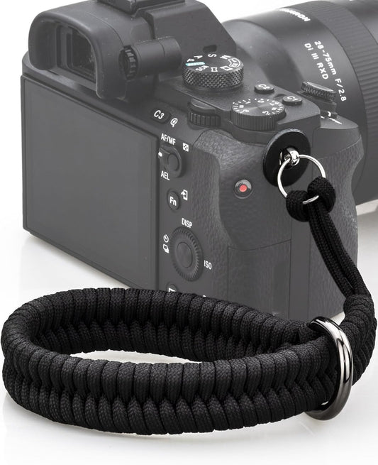 Camera Wrist Strap - Paracord Quick Release Camera Hand Strap Wrist Lanyard for DSLR or Mirrorless Camera - Black